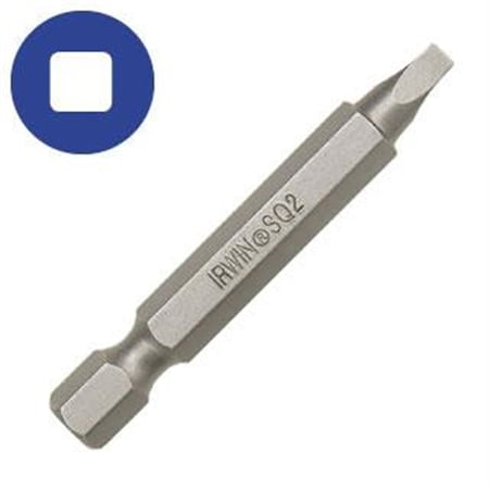 Irwin Power Bit, No. 2 Square Recess, 1/4 in. Hex Shank with Groove, 2-3/4 in. Long (Bulk) IWAF23SQ2B10